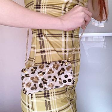 Imagem de Colar de corrente de suspensão fashion capa de telefone para iphone 12 13 11 pro xs max xr x se 2020 7 8 plus brilhante leopardo capa traseira de silicone, w com prego duplo, para iphone 13pro max