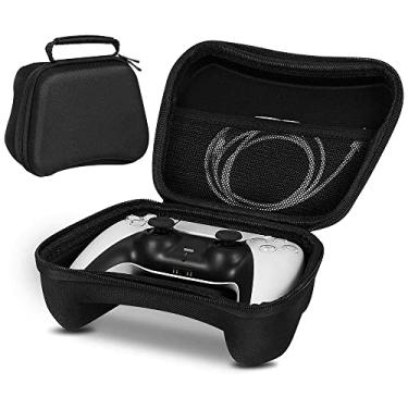 Imagem de yeacher Estojo de armazenamento de viagem para PS5, PS4, Xbox Series X/S, Xbox One e Nintendo Switch Pro, Preto, Plástico, Duro com Zíper e Bolso com Fecho EVA