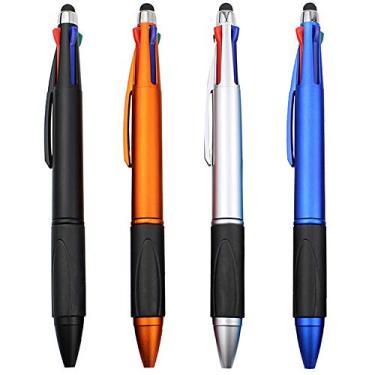 Imagem de MiSiBao Caneta Stylus para tela sensível ao toque, 4 cores em uma, canetas esferográficas multicoloridas, ponta média (1,0 mm) para iPad, pacote com 4
