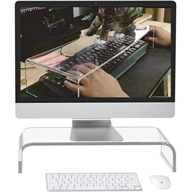 Imagem de JWCN Capa de teclado de acrílico transparente 2-1 suporte de computador para home Office Business Gamers Desktop, protege o teclado de gatos, para trabalhar em casa, atualizado
