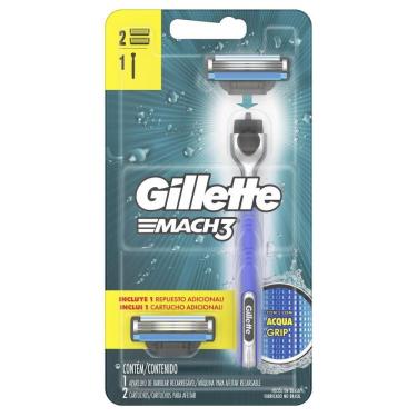 Imagem de Aparelho de Barbear Gillette Mach3 Acqua Grip c/ 2 Unidades