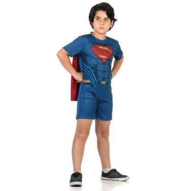 Imagem de Fantasia Super Homem Curto Infantil - Liga da Justiça