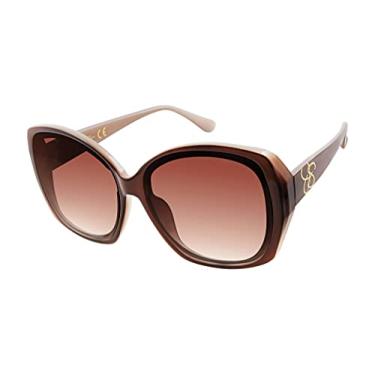 Imagem de Jessica Simpson Women's J5839 Two-Tone Geometric Sunglasses with Signature JS Temple Logo and 100% UV Protection, 60 mm