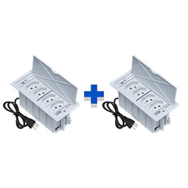 Imagem de Kit 2 Caixas De Tomadas 4 Blocos Basculante 4 Tomadas 20A COR:BRANCO