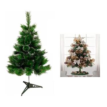 Imagem de Árvore Pinheiro De Natal Verde Modelo Needle Com Neve 90 Cm A0609M