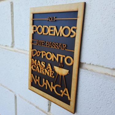 Imagem de Placa Decorativa Churrasqueira Relevo Engraçada Madeira - Madeshop