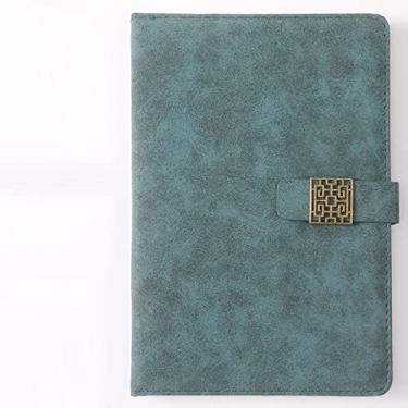 Imagem de A5 Caderno de Negócios Agenda Registro Estilo Retro Fivela Magnética Papelaria Diário Memorando Minutas de Reunião Estudante Material Escolar, verde, 2 peças