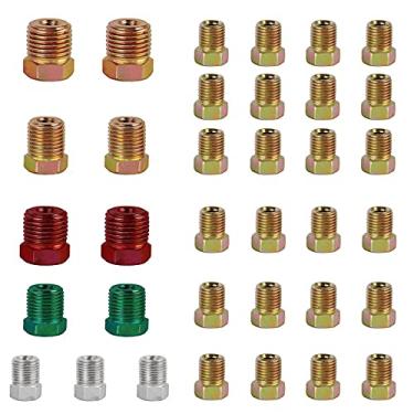 Imagem de Muhize Encaixe de linha de freio atualizado - alargadores invertidos em tubo de 3/16 e 1/4 SAE em tubo de 3/16 polegadas (19 acessórios) e tubo de 1/4" (16 acessórios) (pacote com 35)
