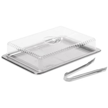 Imagem de Conjunto para Frios Brinox Átina 1413/100 em Inox e Acrílico - 3 Peças