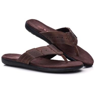 Imagem de Chinelo Casual Couro Seven Latego Café Masculino - Soul