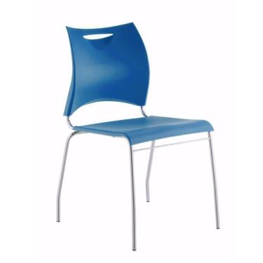 Imagem de Cadeira One Cromada Assento E Encosto Azul Roal