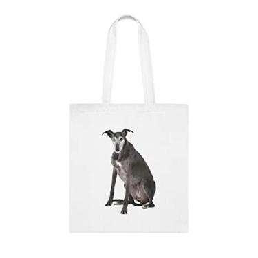 Imagem de Bolsa de cachorro galgo velho, presente de cachorro galgo velho, presente para galgo velho, aniversário de cachorro galgo velho bolsa de ombro galgo antigo, bolsa reutilizável para cachorro galgo velho, Branco