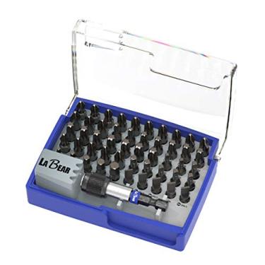 Imagem de LaBear - Conjunto de brocas de chave de fenda de 51 peças, brocas padrão ANSI de 25 mm com suporte magnético de extensão de liberação rápida, Phillips, Pozidriv, com fenda, Torx, quadrado, hexagonal