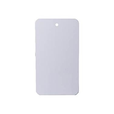 Imagem de 200 peças 7cm x 4cm retangulares etiquetas de plástico em branco etiqueta de mercadoria etiquetas de preço de PVC etiquetas de preço de identificação de plástico à prova d'água, branco