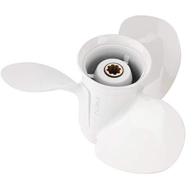 Imagem de Bob's Marine 9 1/4x11-J OEM Hélice de liga de alumínio para Yamaha 9,9HP 15HP Motor de popa 63V-45943-10-00 9,25x11,8 estrias