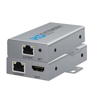 Imagem de Extensor HDMI sobre rede IP Ethernet Kit Cat5e/Cat6 Cabo 1080p @ 60Hz – até 50 metros – Função PoE HDMI Loop Out compatível (transmissor e receptor)