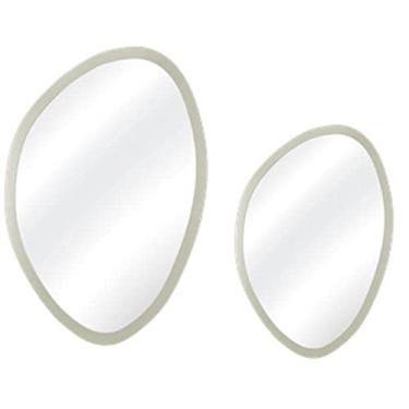 Imagem de Kit Espelho Decorativo Orgânico Branco 58x70 E 43x58 cm Branco
