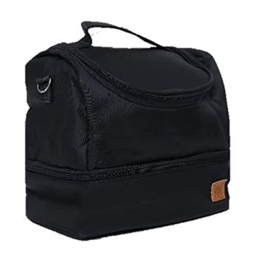Imagem de Bolsa Térmica c/ 2 Compartimentos Lancheira Marmita Fitness (Preto)
