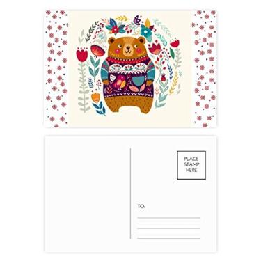 Imagem de Urso de desenho animado, rosa, Natal, flor de Natal, cartão postal de bênção