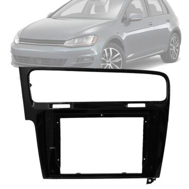 Imagem de Moldura Painel 2 Din 10" Polegadas Golf MK7 2013 até 2019 Black Piano