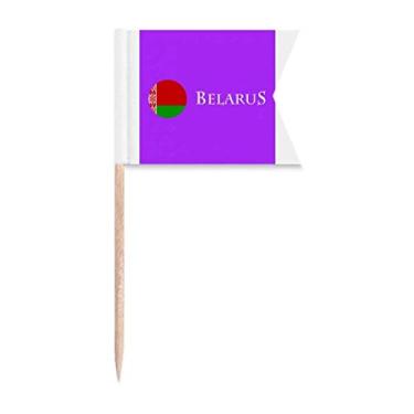 Imagem de Bandeira de Minsk da Bielorrússia da Europa Oriental para marcação de palito de dente para bolo de festa, prato de queijo