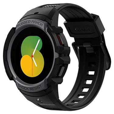 Imagem de Spigen Rugged Armor Pro compatível com Galaxy Watch Active 4 Pulseira com Capa Protetora 44mm - Preto
