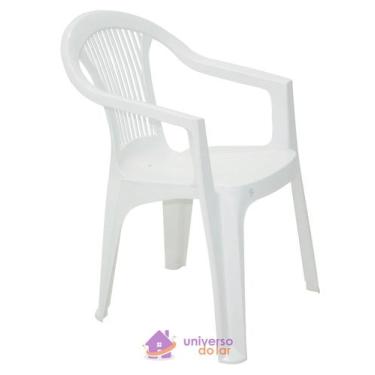 Imagem de Cadeira Tramontina Guarapari Branco Com Braços Em Polipropileno