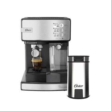 Imagem de Cafeteira Nova Primalatte Inox E Moedor De Café Oster 127v