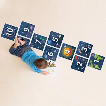 Imagem de Adesivo para Chão Amarelinha Infantil Laminado 55x185cm (Sistema Solar)