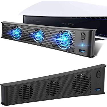 Imagem de TwiHill Ventilador de Resfriamento com Porta USB3.0 extra para Sony Playstation 5 Digital Edition/Console Ultra HD (Não suporta PS5 Slim)