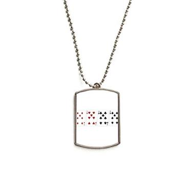 Imagem de DIYthinker Colar para animais de estimação com pingente de corrente de aço inoxidável com padrão de clube de 7 corações