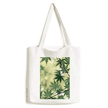 Imagem de Bolsa de lona com imagem de planta de bordo, bolsa de compras casual