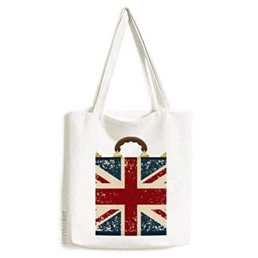 Imagem de Union Jack — Mala retrô da Grã-Bretanha, bandeira do Reino Unido, bolsa de compras, bolsa casual