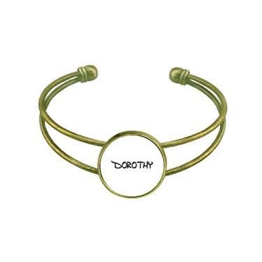 Imagem de Pulseira de escrita especial com nome inglês Dorothy bracelete retrô aberto joias