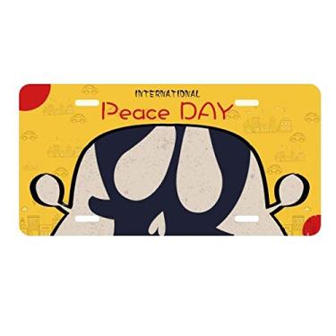 Imagem de DIYthinker Placa de carro de caveira torcida Halloween Decoração de carro Dia da Paz