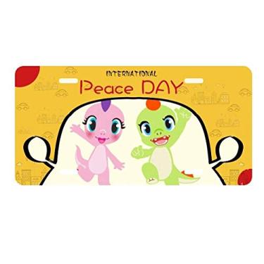 Imagem de DIYthinker Placa de carro Dinosaur Kingdom Love You Decoração de carro Dia da Paz