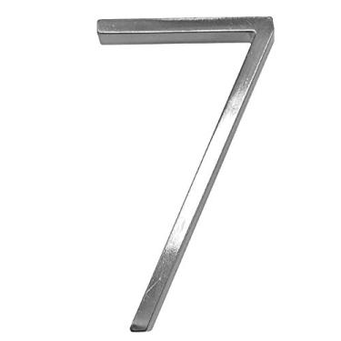 Imagem de Placa de casa flutuante 3D de 12,7 cm, placa prateada com número de porta de 0 a 9 letras do alfabeto ABC, placas de endereço para casa ao ar livre, parafusos montados, liga, antiferrugem