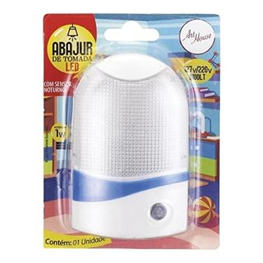 Imagem de Luminaria Bivolt Abajur De Sensor Noturno De Iluminação Casa COR AZUL/BRANCO