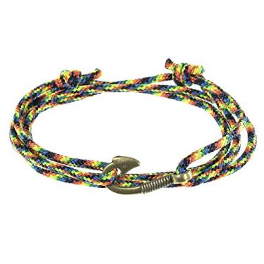 Imagem de West Coast Paracord — Pulseiras masculinas ajustáveis com âncora náutica e anzol – Disponível em uma variedade de acabamentos e cores – Feito de corda de nylon
