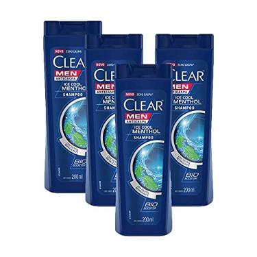 Imagem de Kit 4 Shampoos Clear Men Anticaspa Ice Cool Menthol 200ml