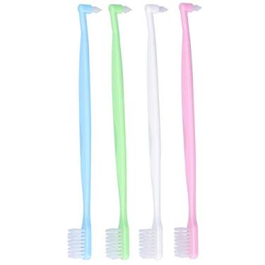 Imagem de Escova de dentes ortodôntica pequena escova de dentes pequena tufo escova de dentes tufo com acabamento cônico para adolescentes e adultos