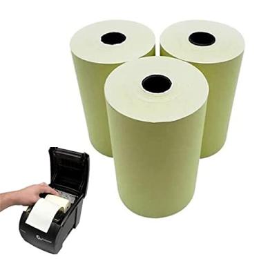 Imagem de Bobina Termica 80mm x 30m Amarela 30 Unidades Para Maquininha Emissao De Nota Fiscal Para Comercios E Vendas