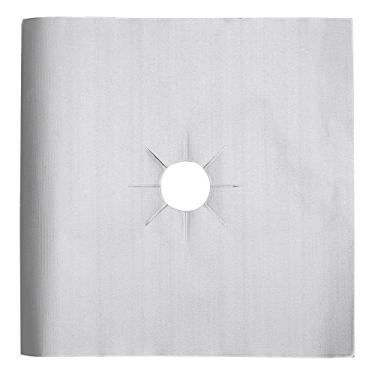 Imagem de Mimo Style Jogo Com 02 Peças de Protetores de Fogão, Feito Inteiramente em Polipropileno na Cor Cinza 27x27cm. Protege o Fogão de Sujeiras, Facilitando a Limpeza. Resistente, Durável e Reutilizável