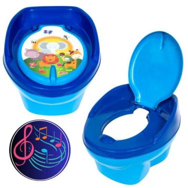 Imagem de Troninho Infantil Musical Azul Para Bebê Com Assento Redutor Pinico Me