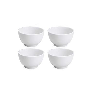 Imagem de Jogo 4 Tigelas de Porcelana Branca Bowl 510ml Cumbuca Japonesa
