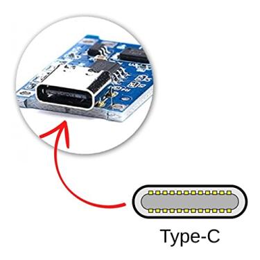 Imagem de Modulo Carregador Bateria TP4056 USB-C Pinos De Saída 18650