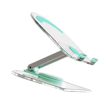 Imagem de MOUDOAUER Suporte de tablet de acrílico transparente dobrável para suporte de tablet de telefone com rotação de 360° suporte ajustável suporte de mesa