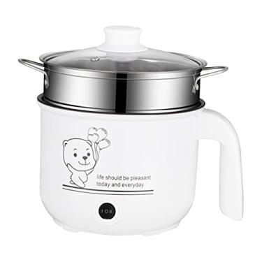 Imagem de Gralara Panela Elétrica Compacta para Preparar Ramen em Minutos, com vaporizador Branco