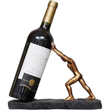 Imagem de JORGE Enfeites criativos para garrafeiras de vinho em forma de homem, suporte de garrafa de vinho com base, suportes de vinho de mesa para decorações de mesa de cozinha
