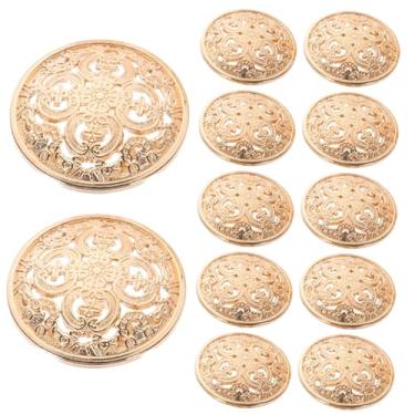 Imagem de NUOBESTY 30 Unidades prendedor de costura botões ocos botões de natal dourados Botões de metal duráveis Botões para roupas ternos para mulheres jeans femininos botões de bricolage pérola